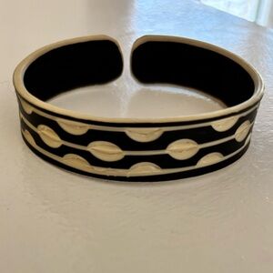 Black and White Patterned Cuff Bracelet